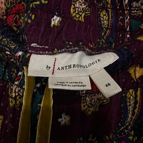 Anthropologie Wide Leg Pajama Pants OS Paisley Boho Gypsy Hippie Palazzo Flowy - Picture 8 of 8